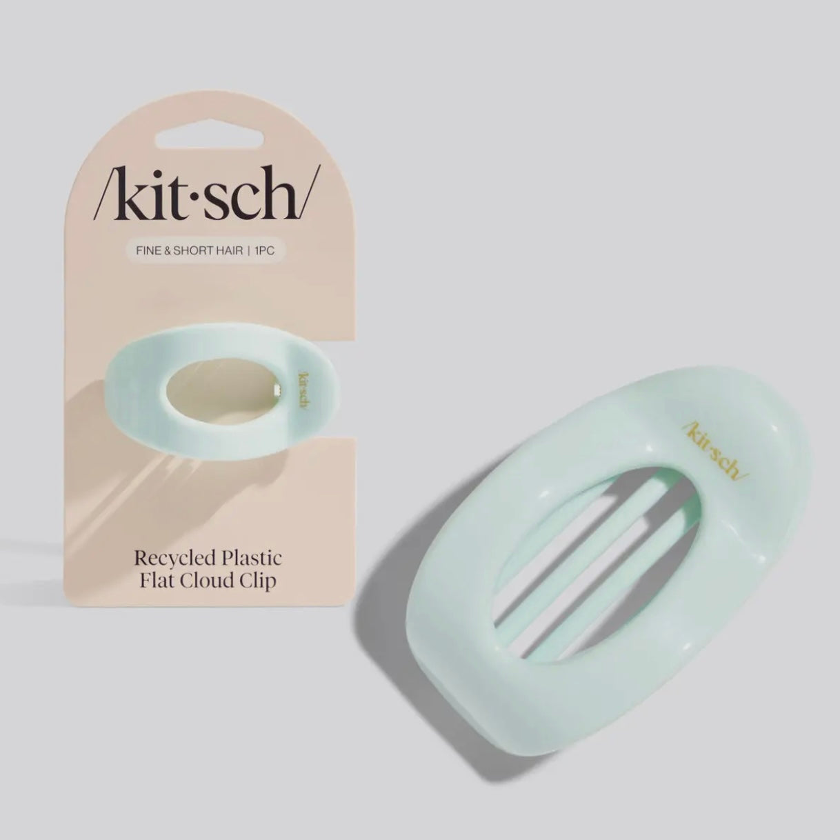 Kitsch Recycled Plastic Small Flat Cloud Clip - Sage Leaf