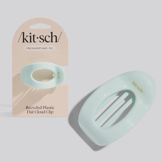 Kitsch Recycled Plastic Small Flat Cloud Clip - Sage Leaf