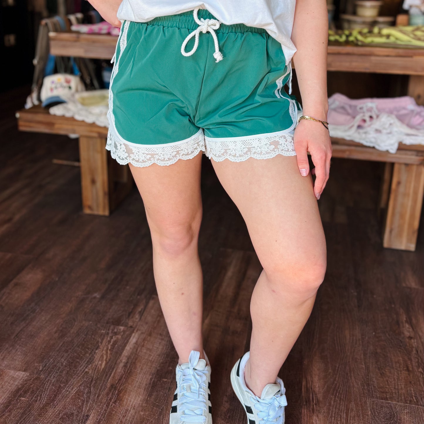Lace Trim Active Shorts