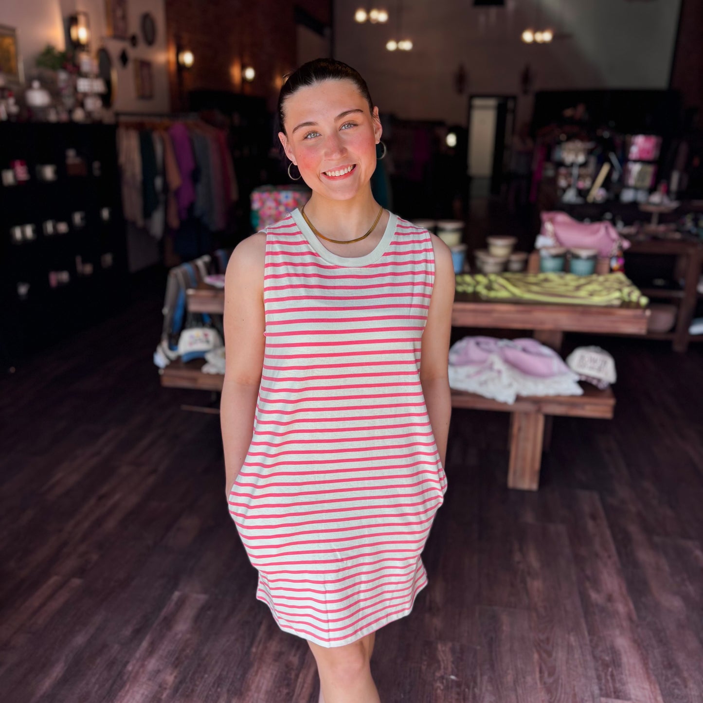 Striped Sleeveless Mini Dress