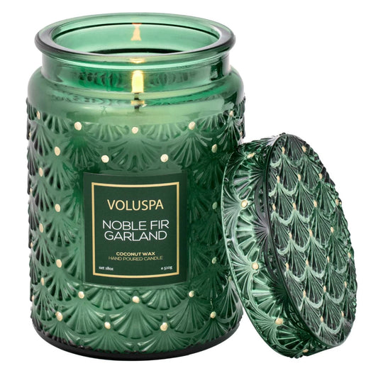 Voluspa Noble Fir Garland Large Jar Candle