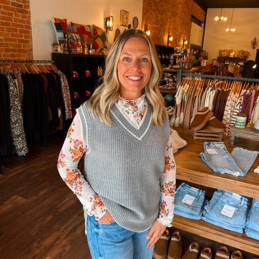Varsity Style Sweater Vest