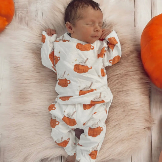 Pumpkin Mug Organic Long Sleeve Tee & Pant Set
