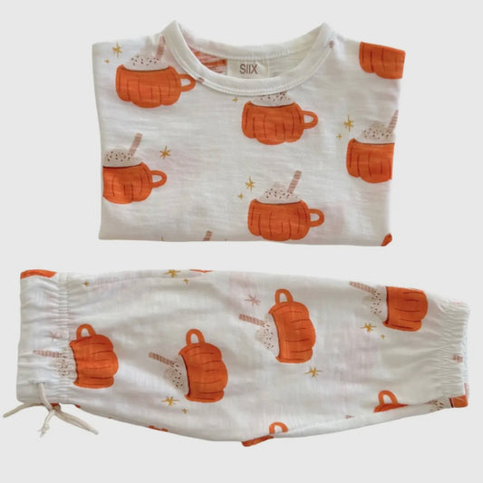 Pumpkin Mug Organic Long Sleeve Tee & Pant Set