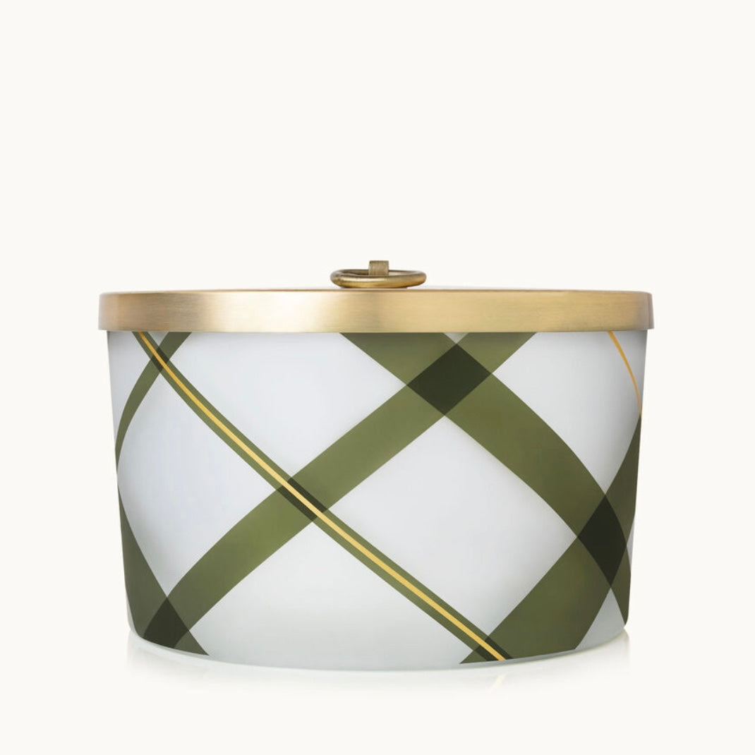 Frasier Fir Frosted Plaid Large 3 Wick Candle