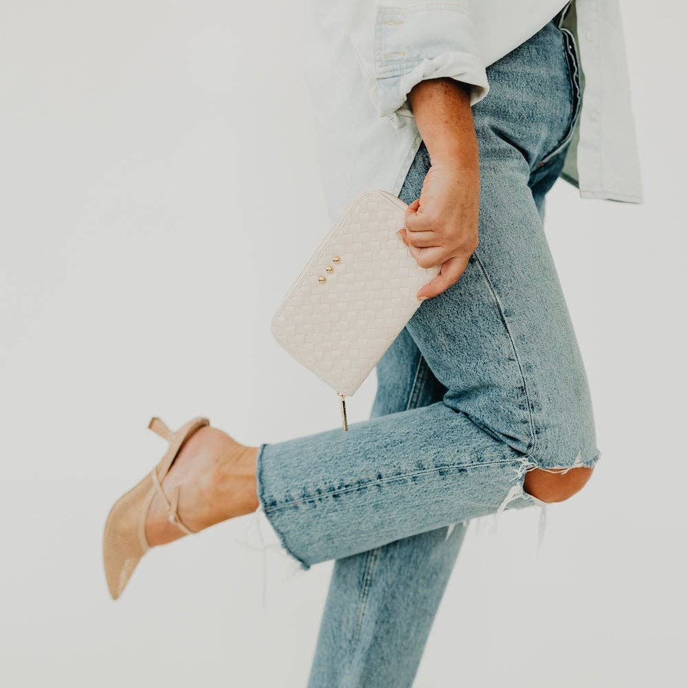 Lenni Large Zip Woven Wallet