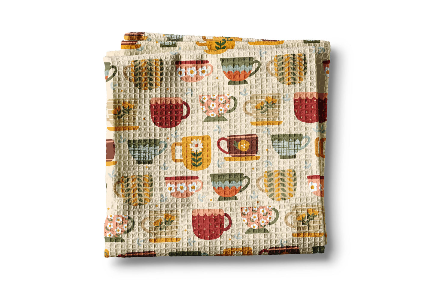 Tea Cup Kitchen Towel Dish