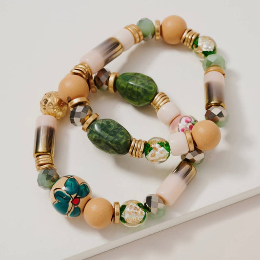 Murano Glass Bead Bracelet Set