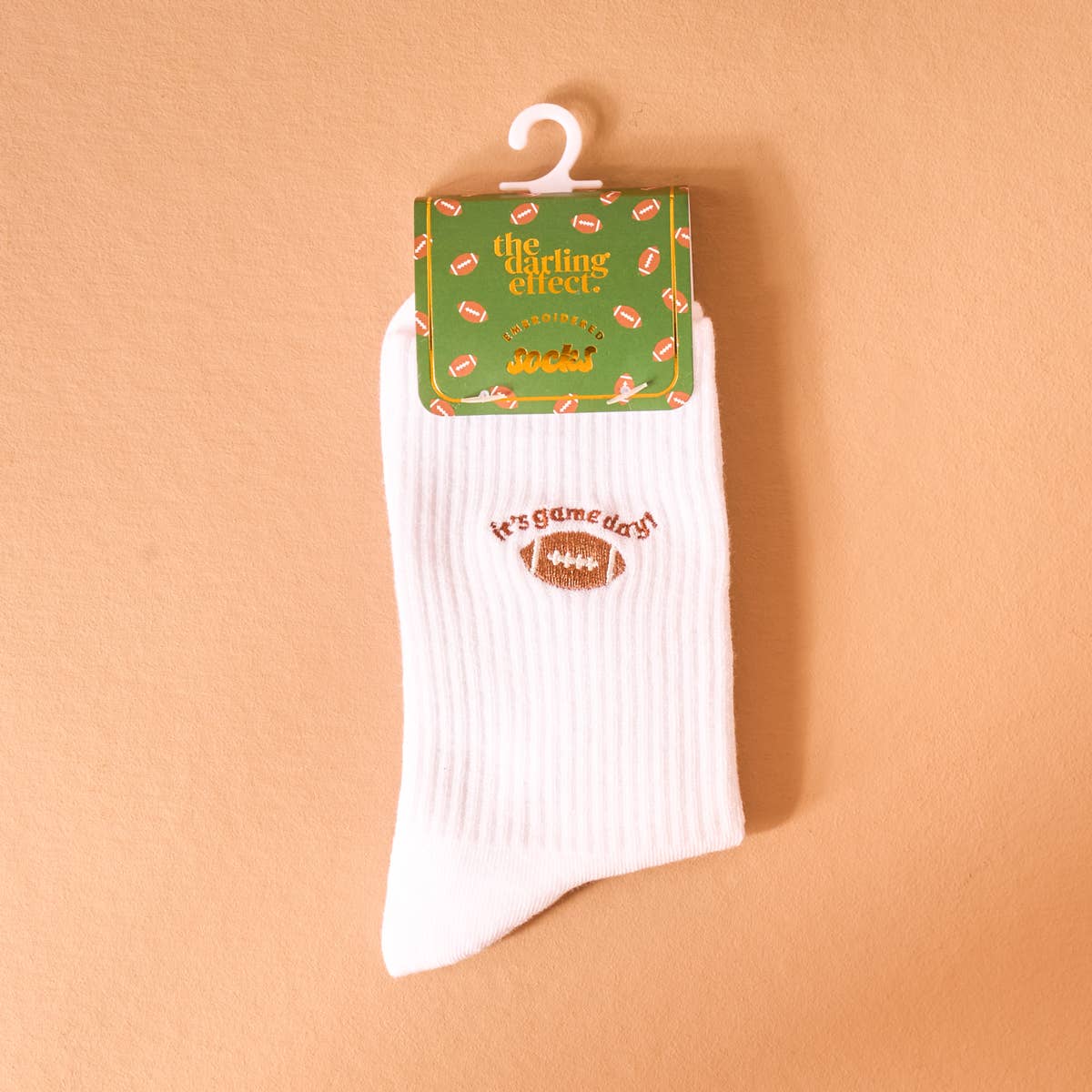 Embroidered Crew Socks–It's Game Day