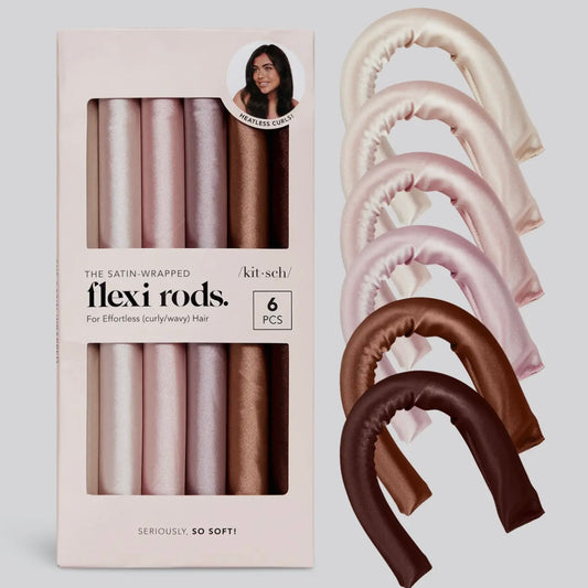 Kitsch Satin Wrapped Flexi Rods - 6pc Set