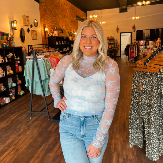 Spring Lux Layering Lace Mesh Top