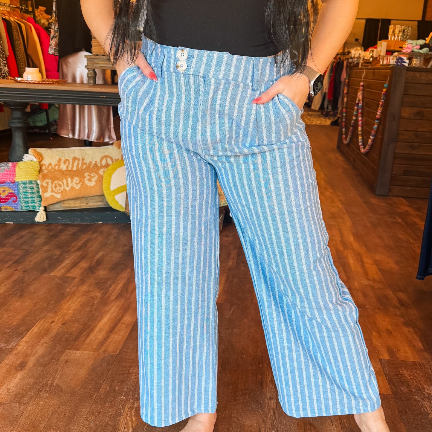 Faded Pinstripe Trouser