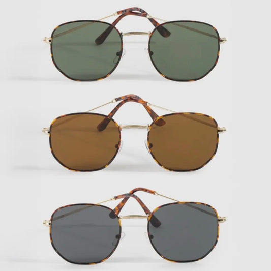 Thin Tortoise Shell Frame Sunglasses Set