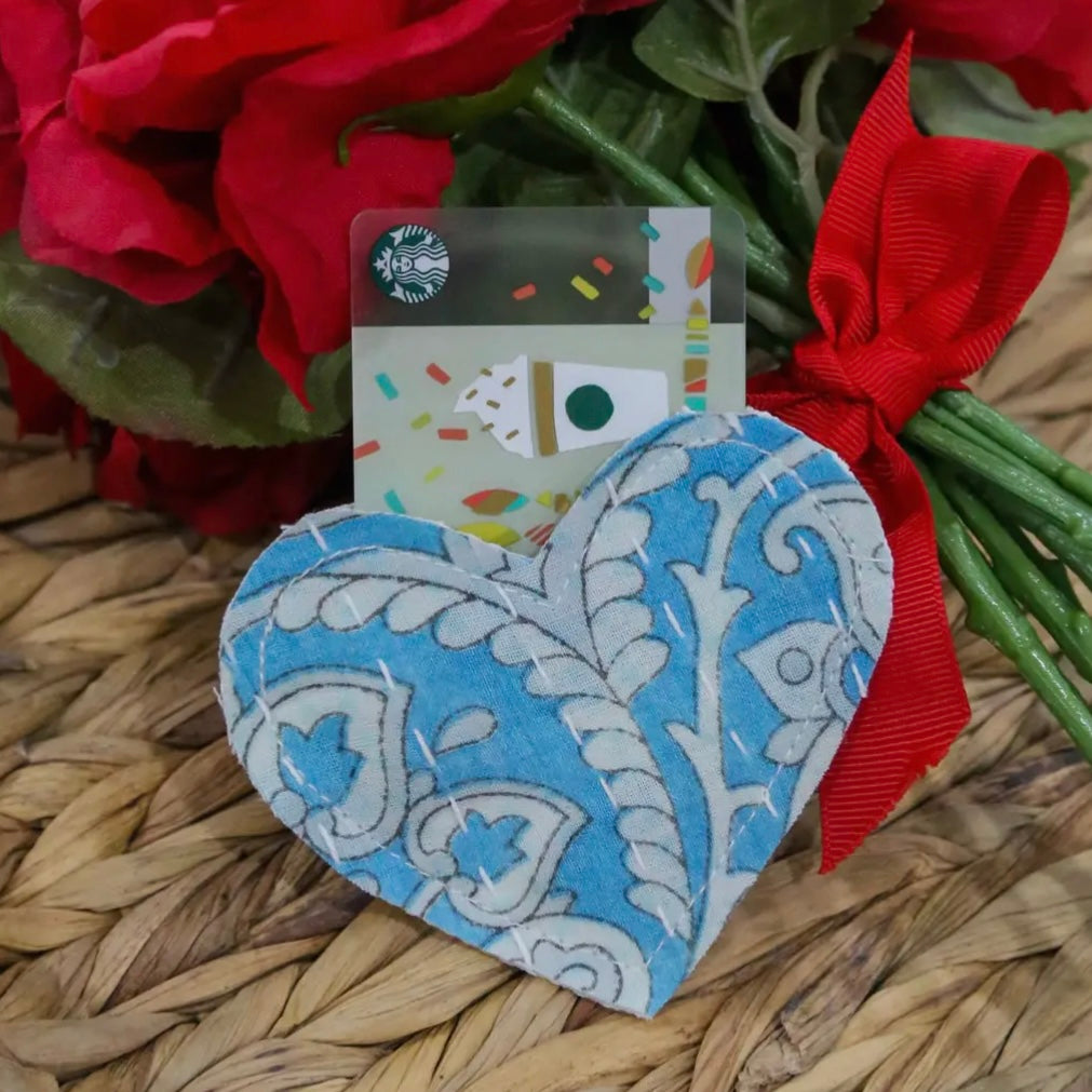 Kantha Heart Gift Pouch