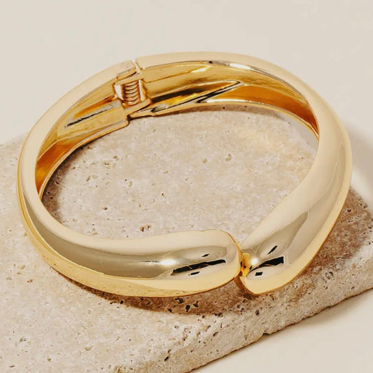 Rounded Edge Metallic Hinge Bracelet