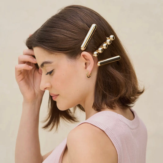 Kitsch Gold Metal Barrettes