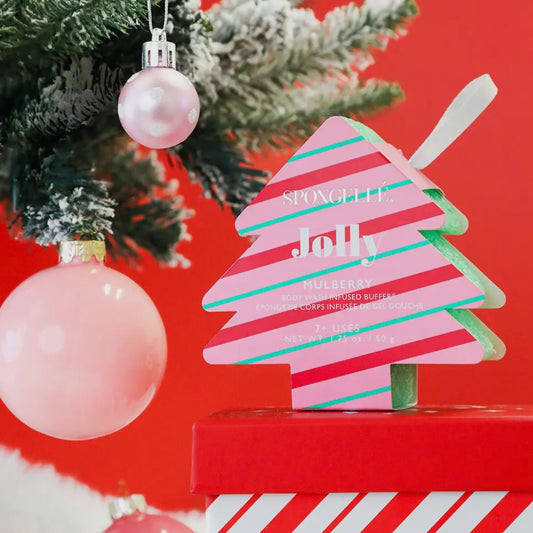 Spongelle Jolly Mulberry Holiday Tree Buffer