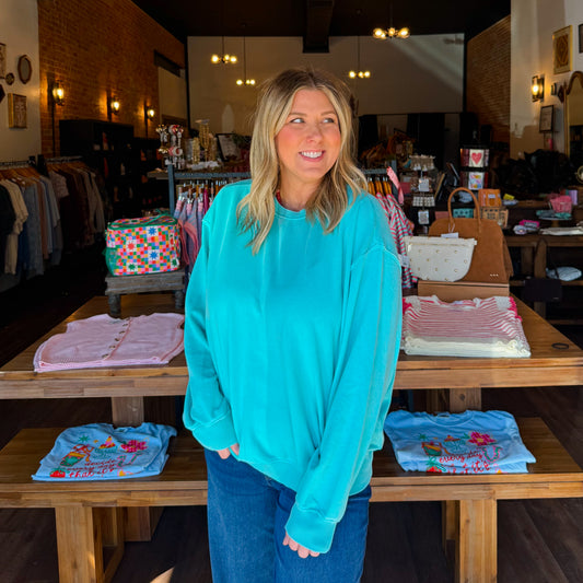 Bright Colored Mineral Washed Crewneck