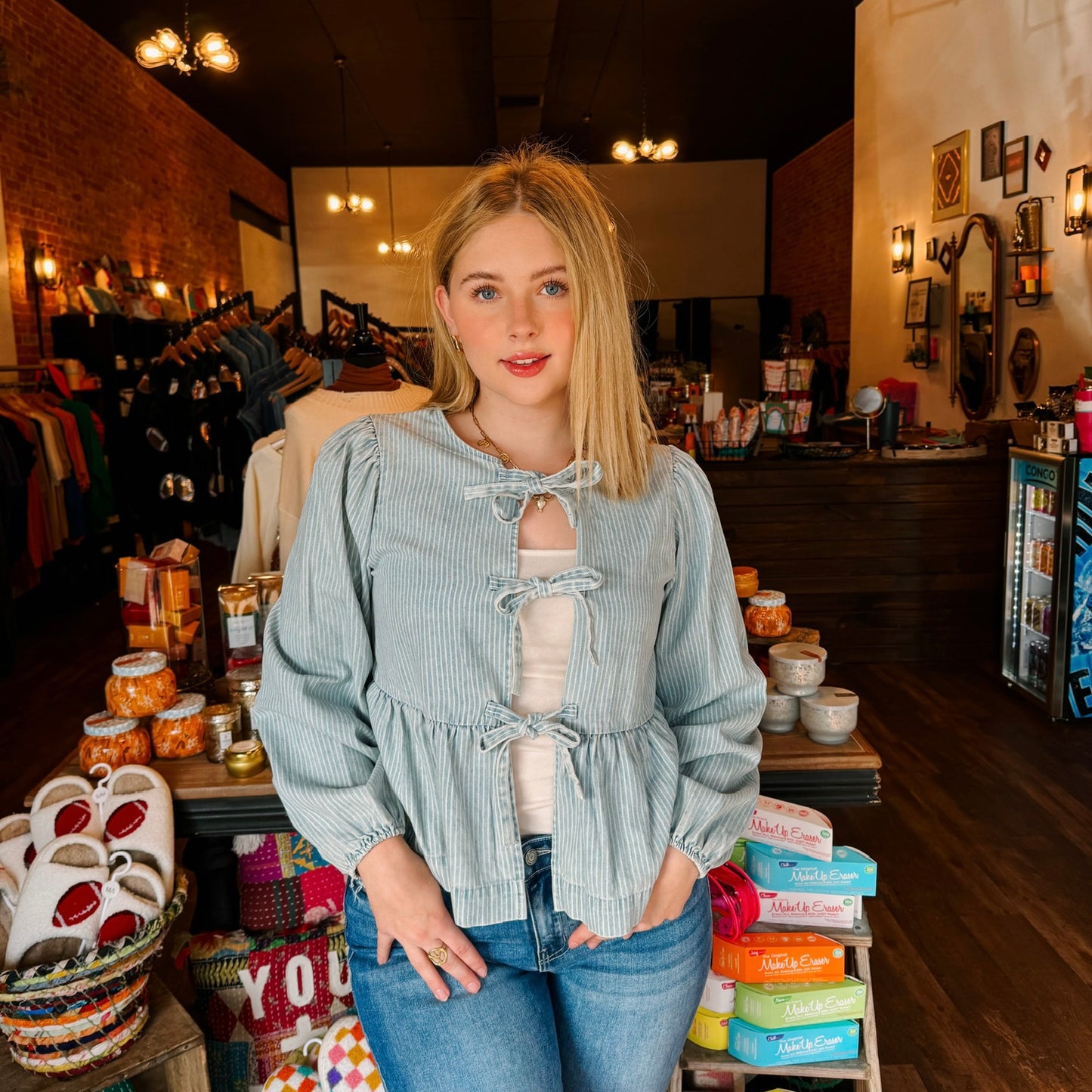 Long Sleeve Bow Tie Blouse