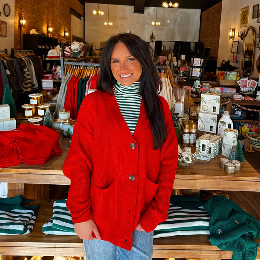 Button Front Oversized Cardigan