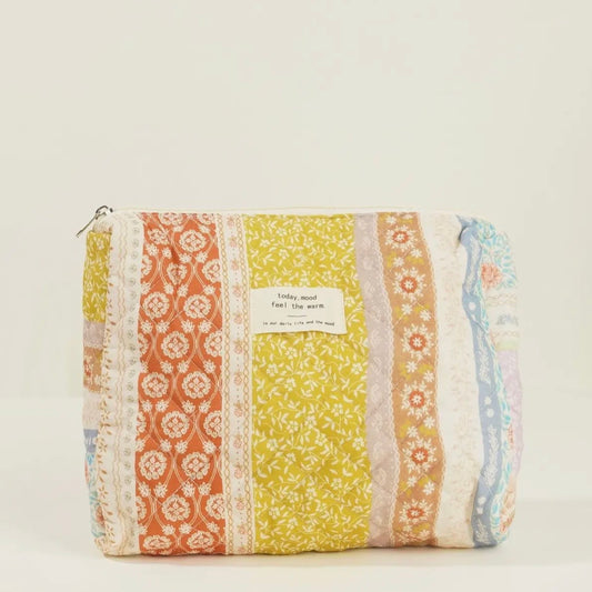 Floral Print Puffer Make Up Bag