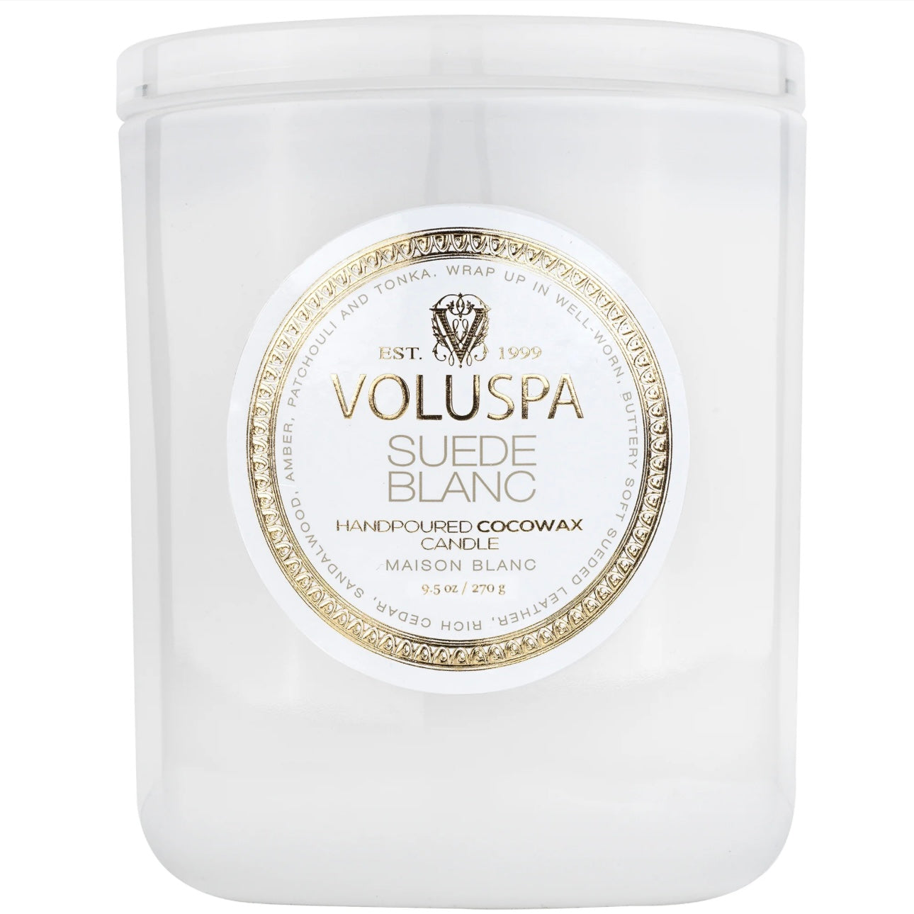 Voluspa Suede Blanc Classic Boxed Candle