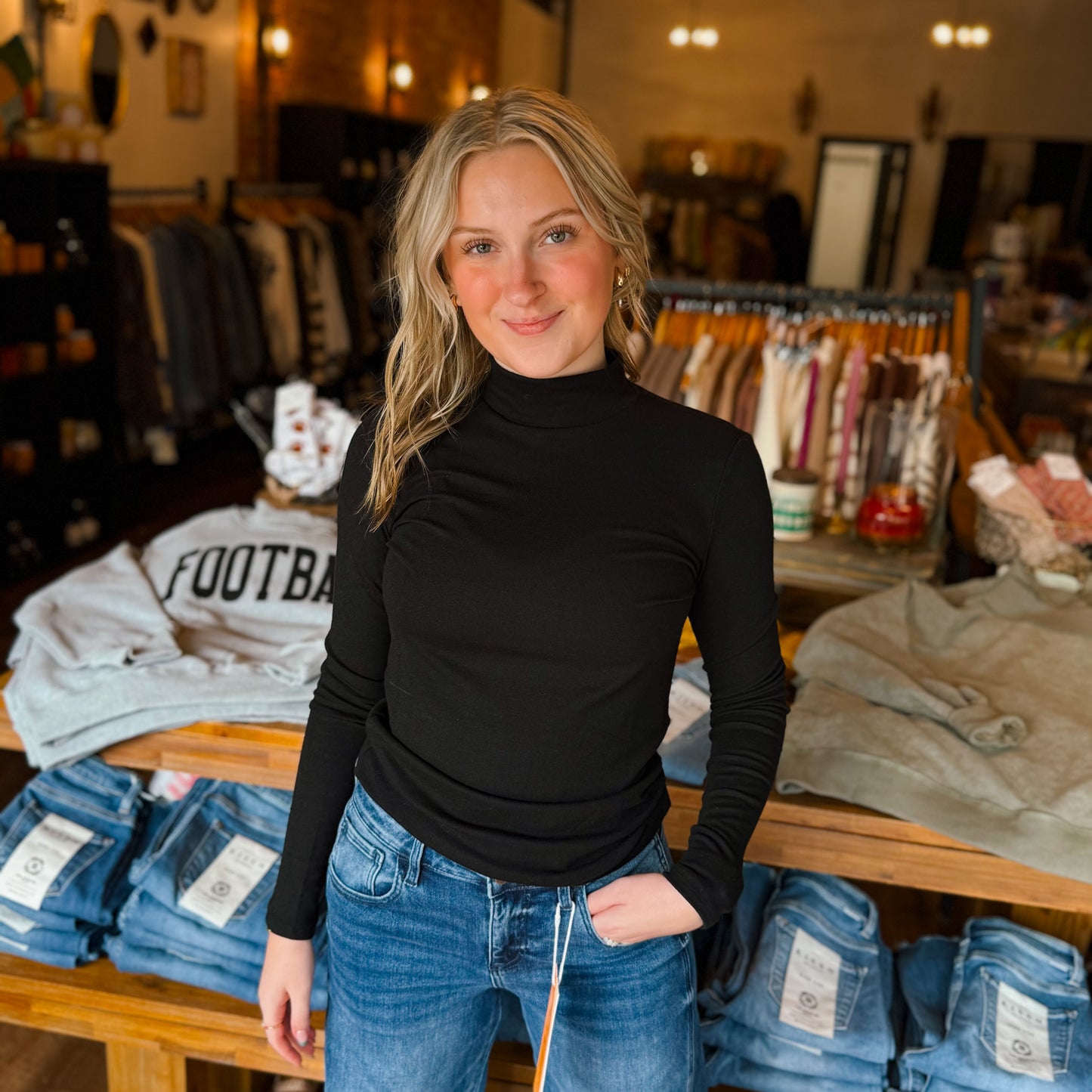 Turtle Neck Knit Top