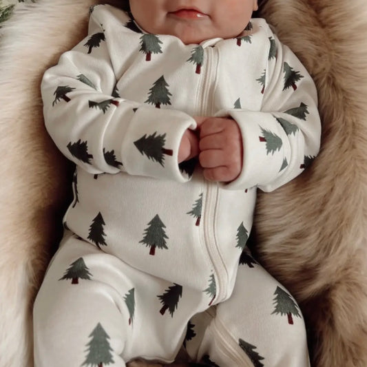 Trees Organic 2-Way Zipper Romper