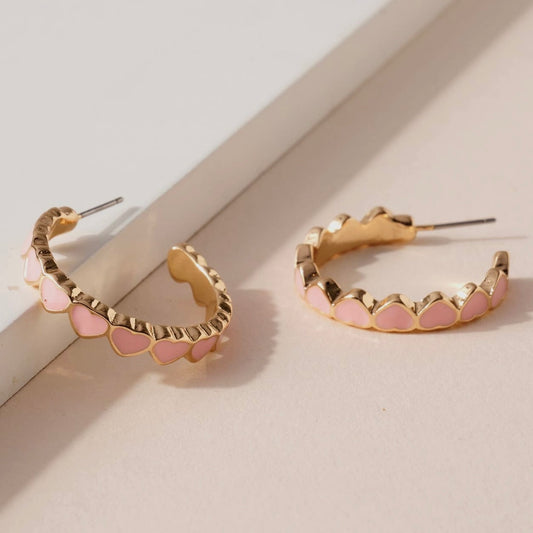 Hearts Open Hoop Earrings