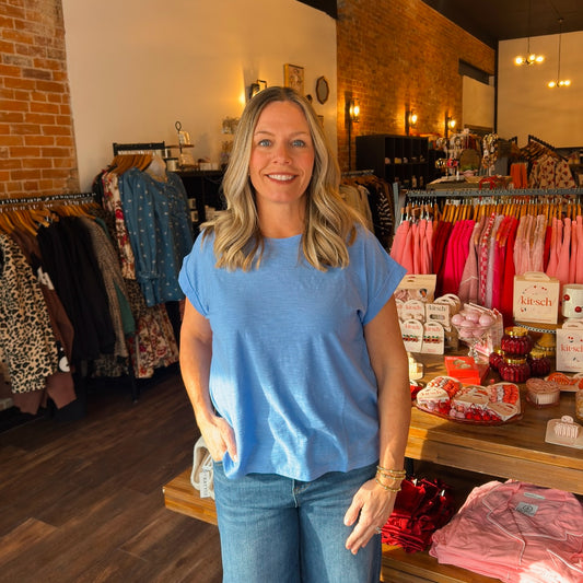 Slub Cuffed Sleeve Tee