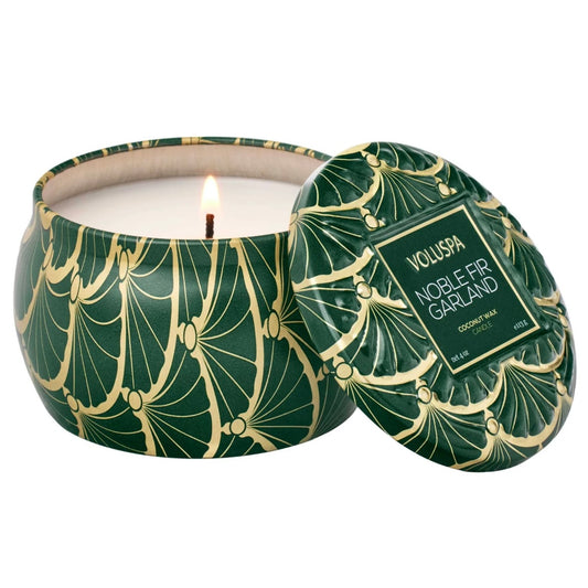 Voluspa Noble Fir Garland Mini Tin Candle