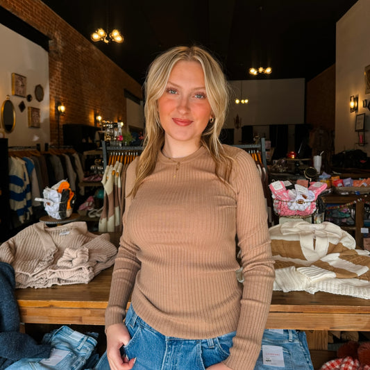 Ribbed Long Sleeve Top