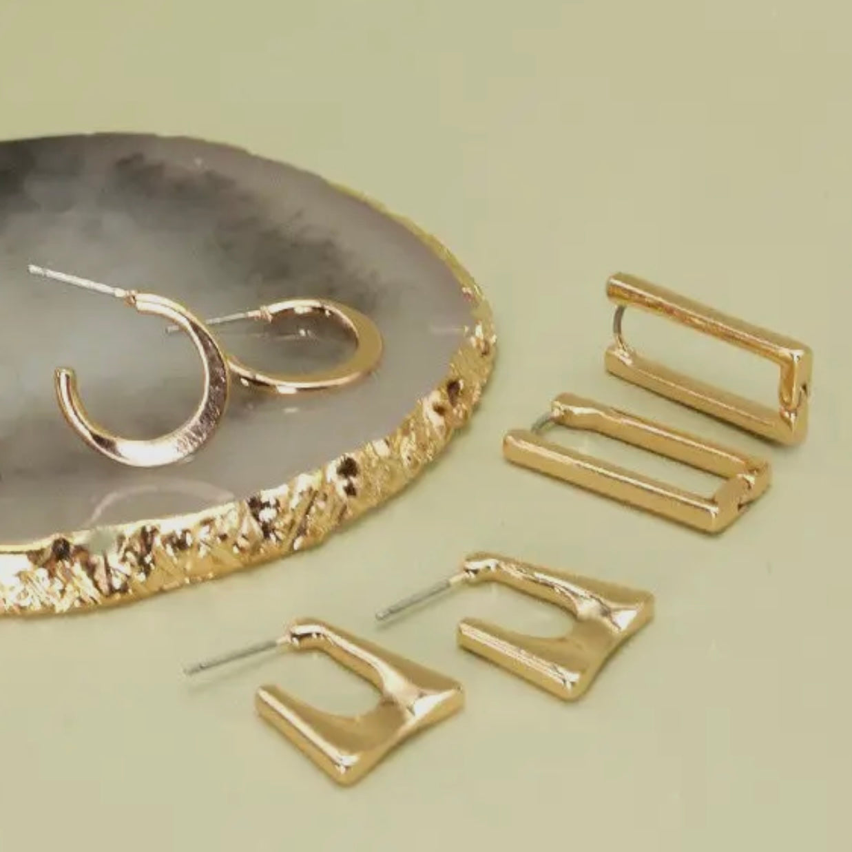 Geo Mini Trio Hoop Earring Set