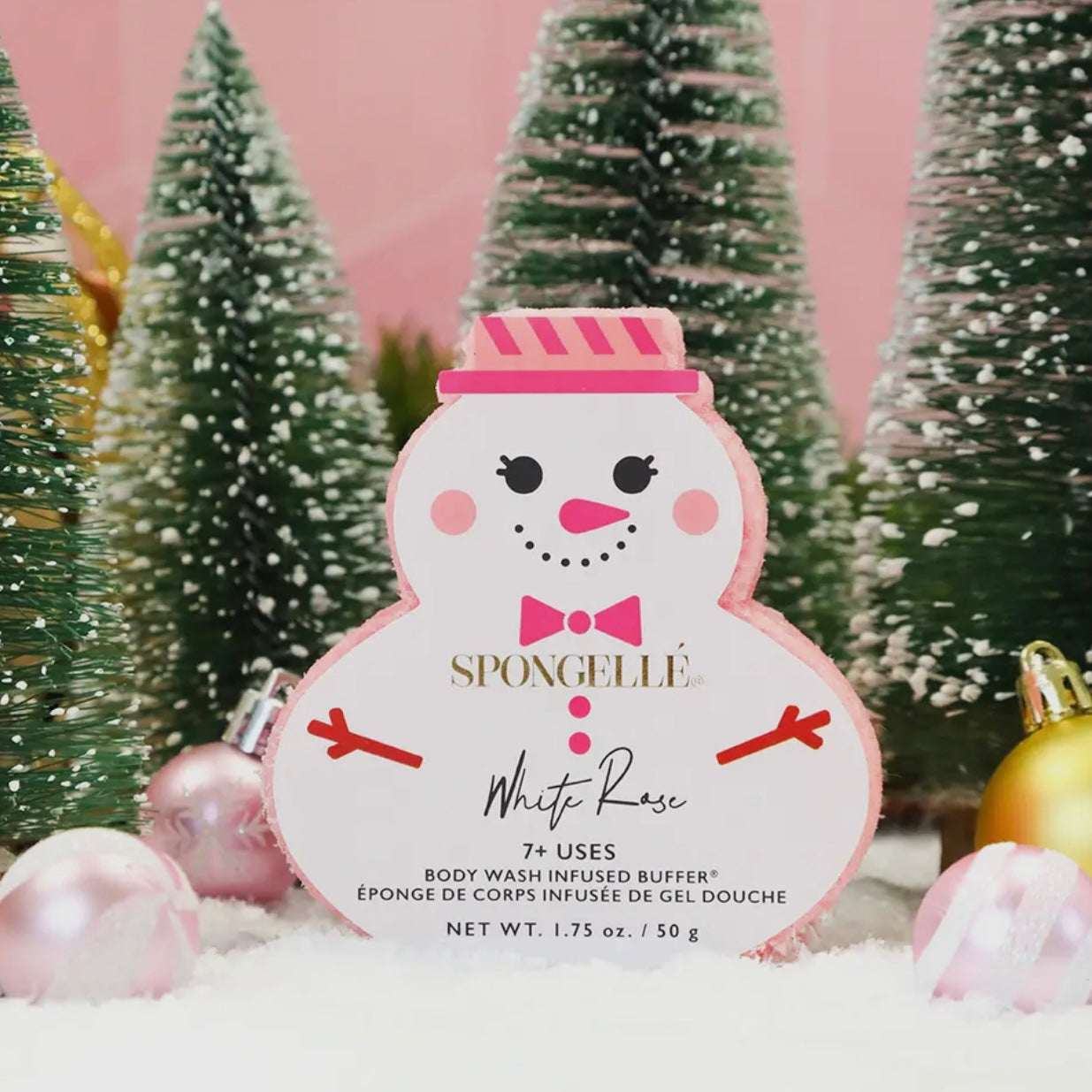 Spongelle White Rose Snowman Holiday Buffer