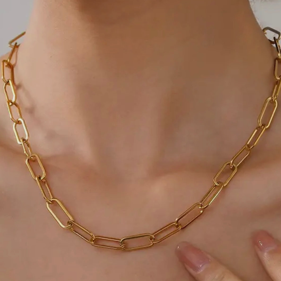 Gold Paperclip Necklace