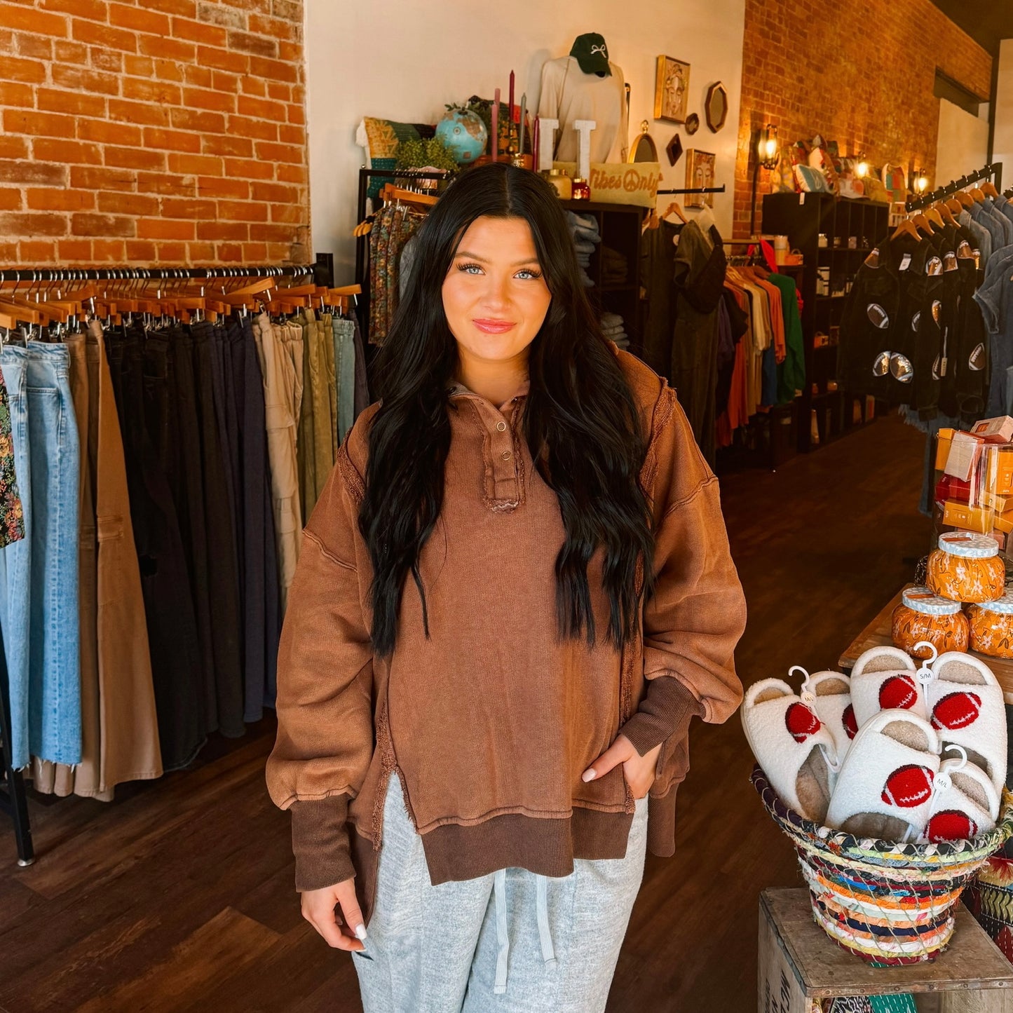 Vintage Washed Terry Polo Pullover