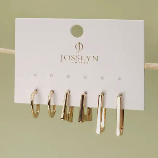 Geo Mini Trio Hoop Earring Set