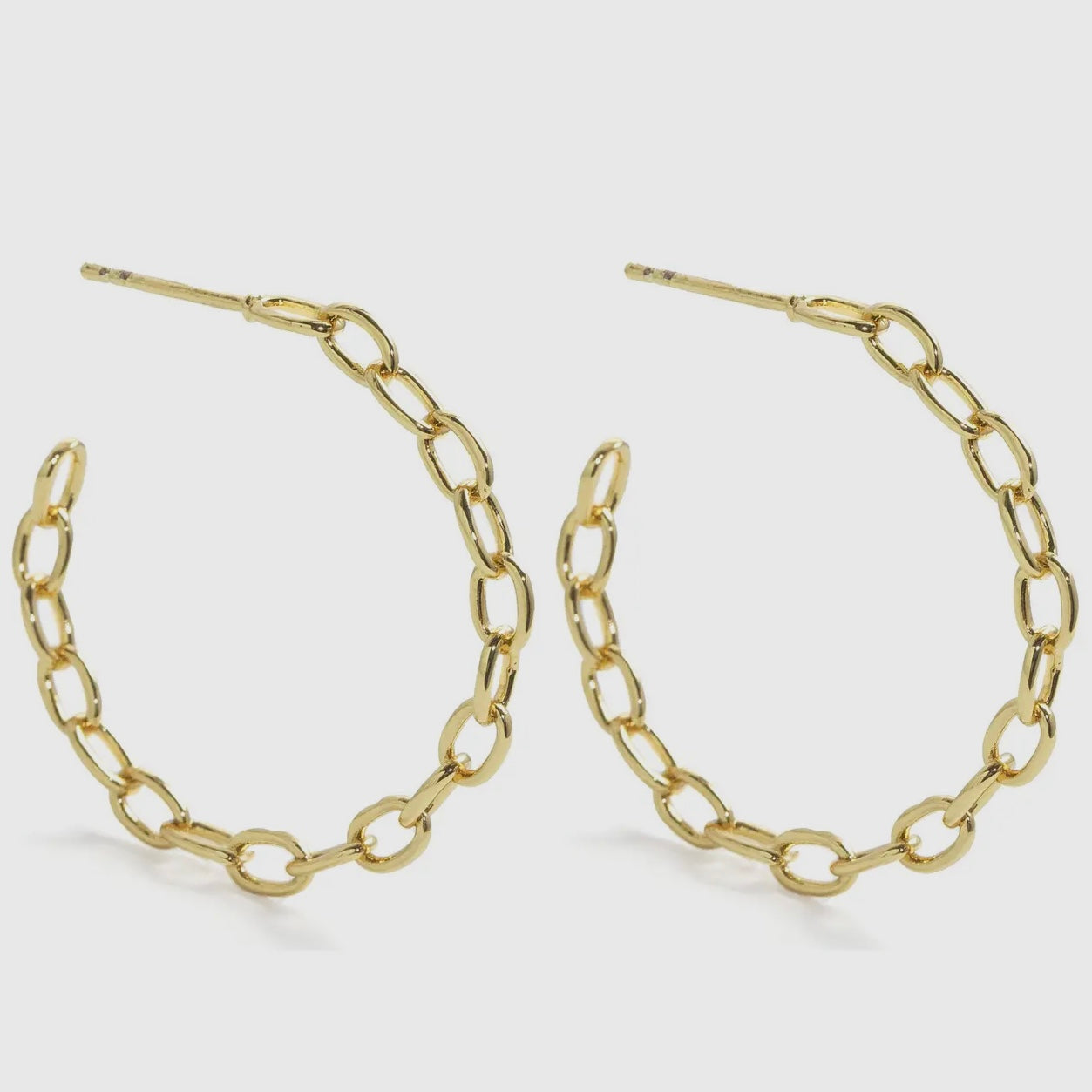 Delicate Chain Link Hoop Earrings