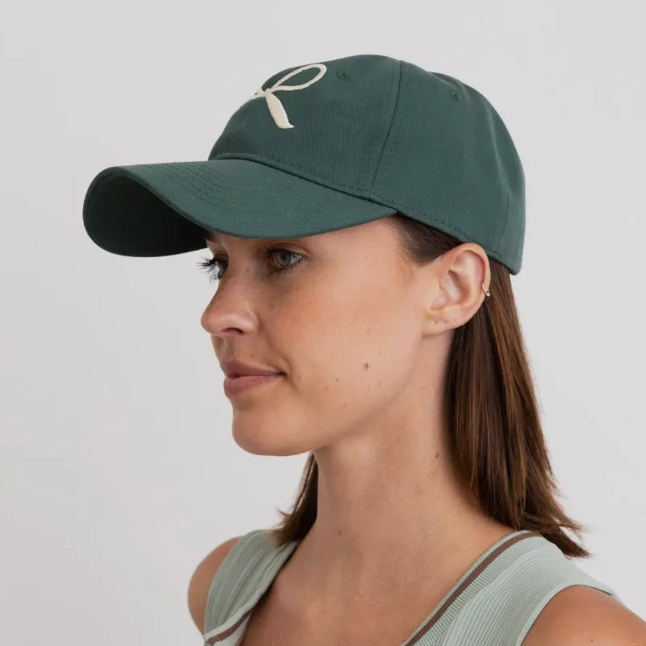 Green Bow Ribbon Embroidered Baseball Cap