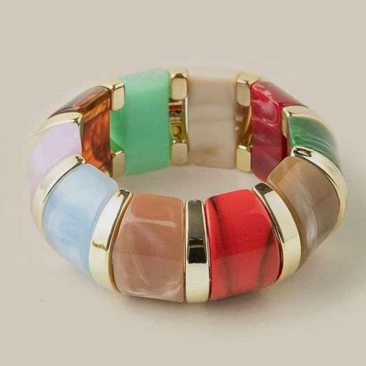 Colorful Resin Block Bracelet