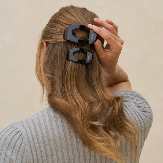 Kitsch Recycled Plastic Small Flat Cloud Clip - Black