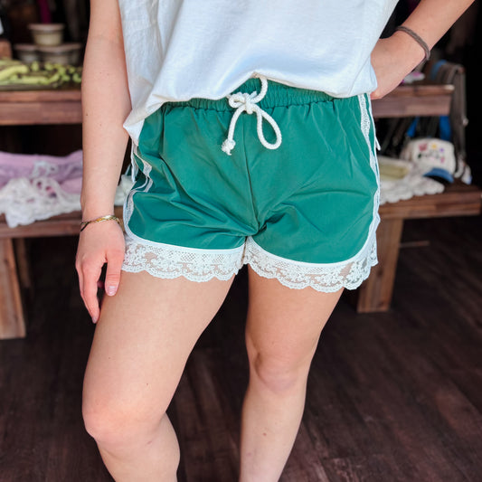 Lace Trim Active Shorts