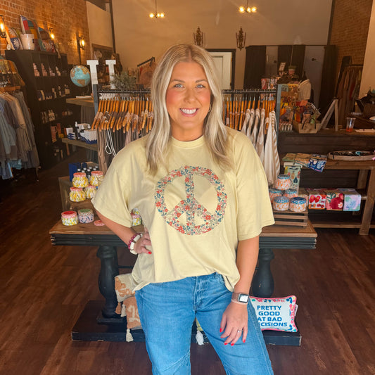 Mineral Wash Peace Sign Tee