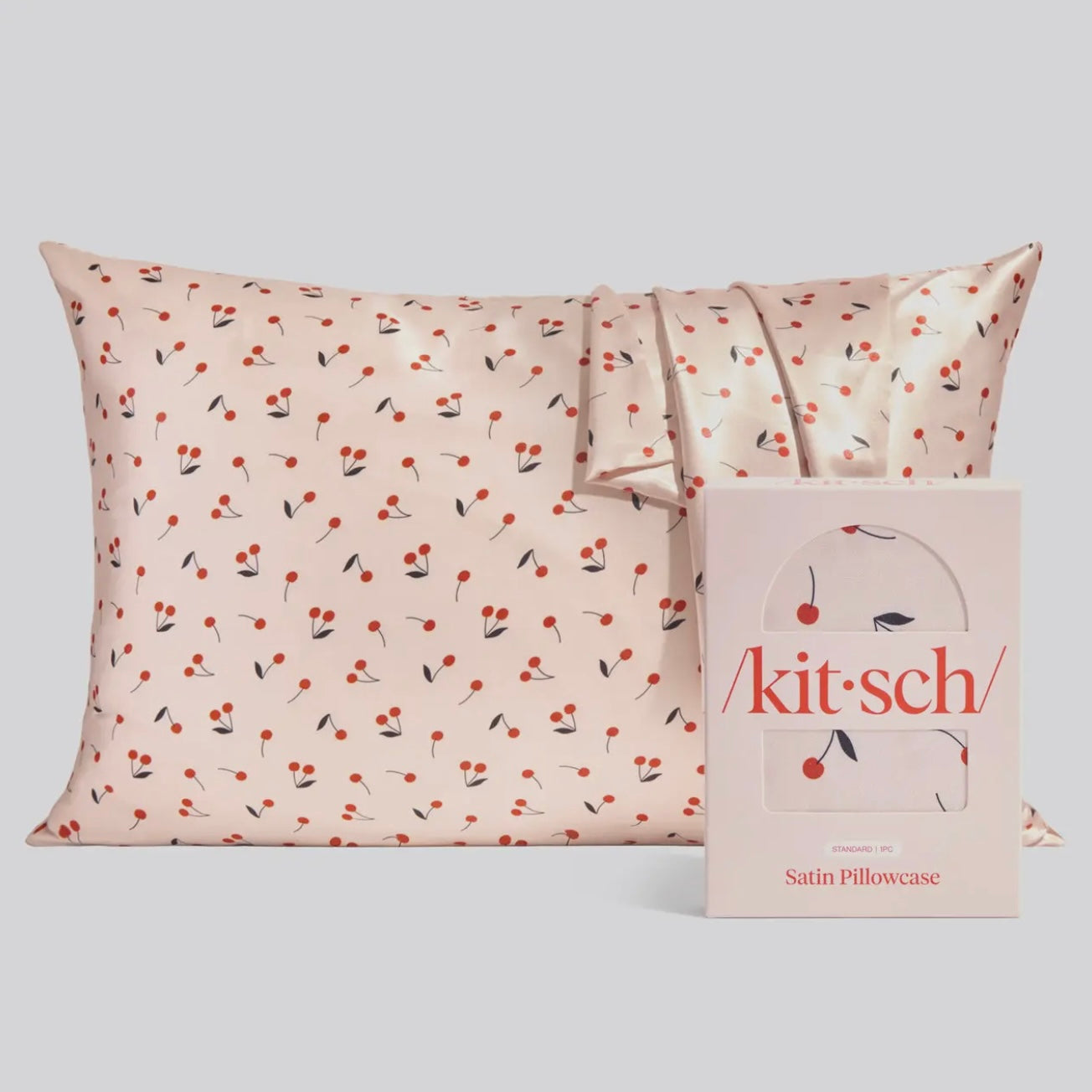 Kitsch Standard Size Pillowcase - Cherry Print