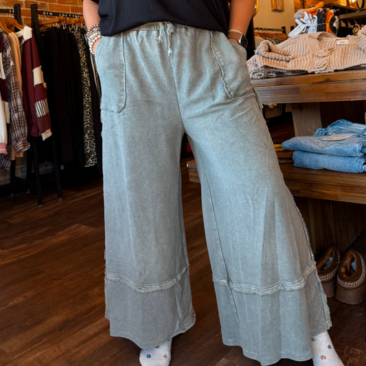 Plus Easel Mineral Washed Wide Leg Pant