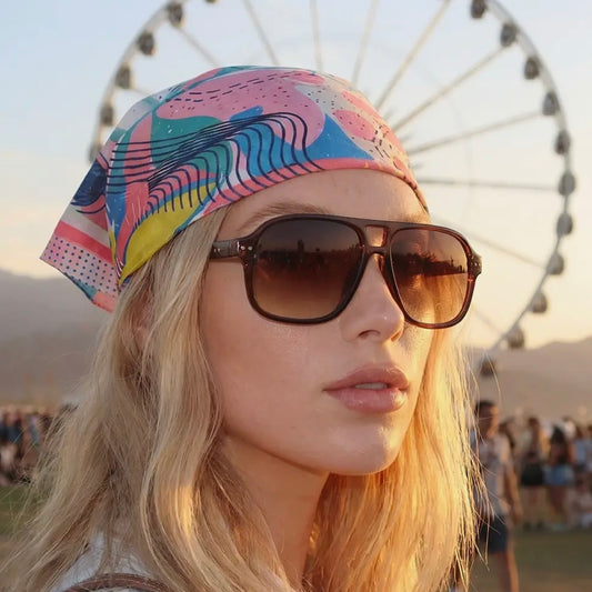 Plastic Aviator Frame Sunglasses