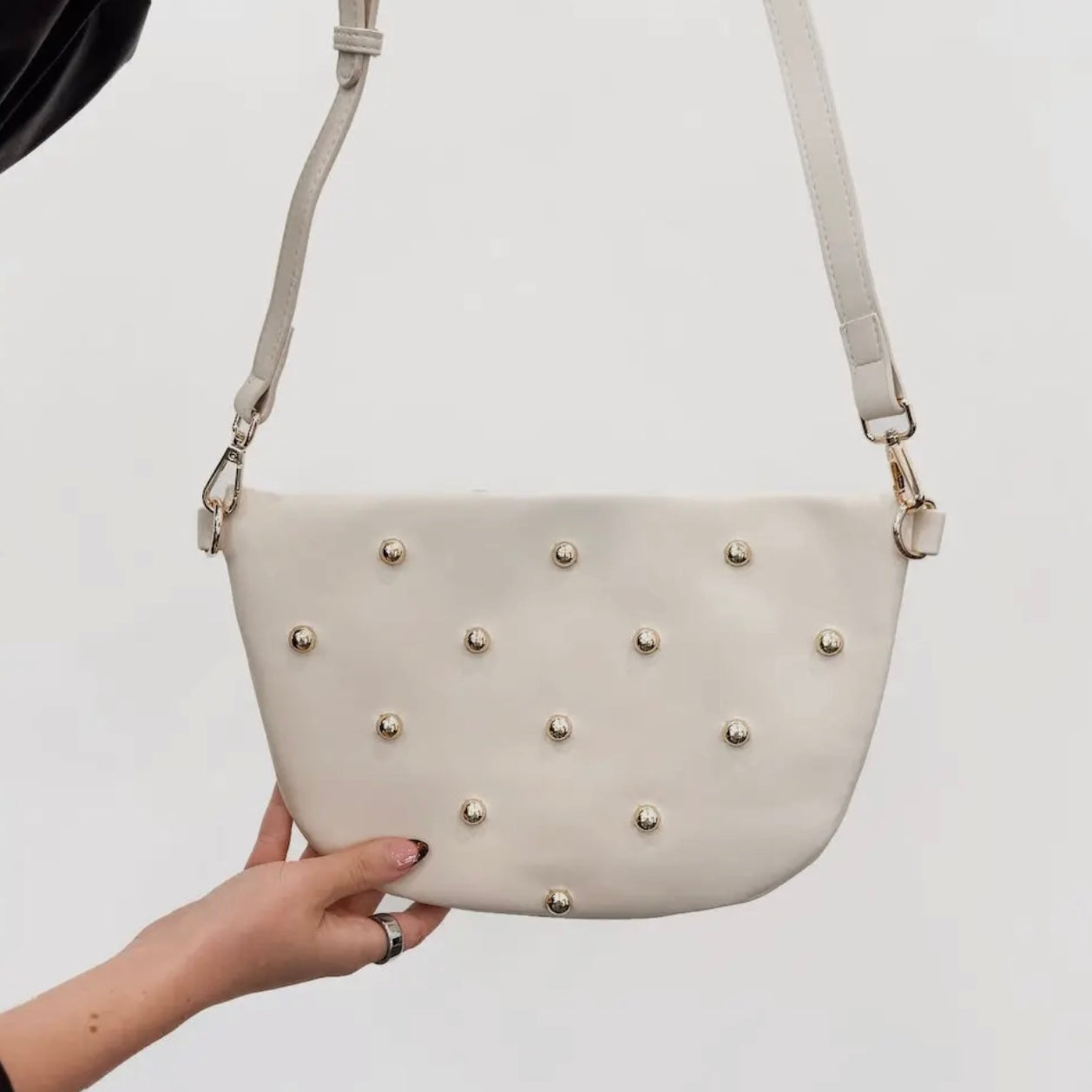 Chic Gold Studded Bum Bag