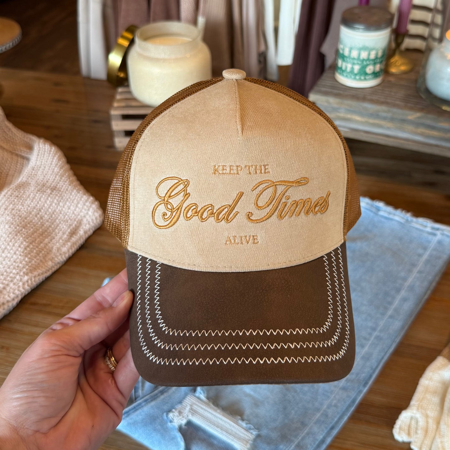 "Good Times" Embroidered Trucker Hat