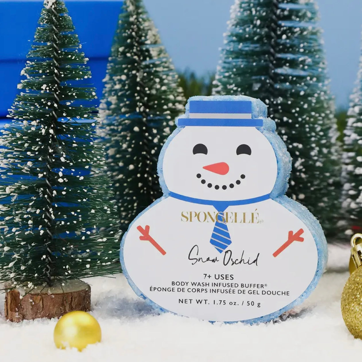 Spongelle Snow Orchid Snowman Holiday Buffer