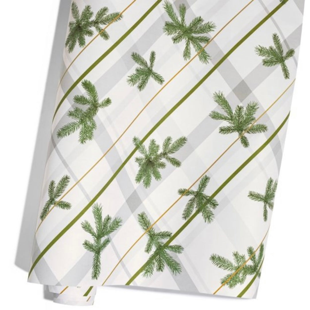 Frosted Plaid Frasier Fir Fragranced Wrapping Paper